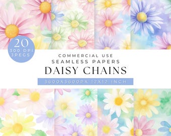 Daisy Background Digital Paper Patterns Daisies Printable Seamless ...