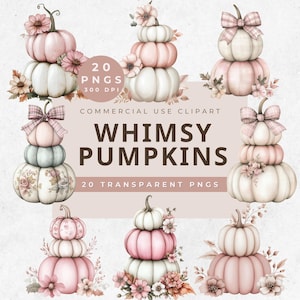 Pastelroze pompoenstapel PNG, Halloween herfst pompoenstapels, grillige pompoenen, vintage pompoenen, drie pompoenen, pompoenpatch, geruite strik