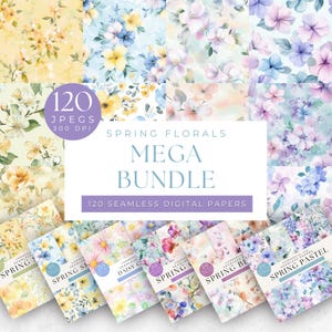 Carta digitale senza soluzione di continuità con fiori primaverili, motivi ad acquerello, scrapbooking, disegni floreali, motivi stravaganti, artigianato, sfondi floreali, fai da te