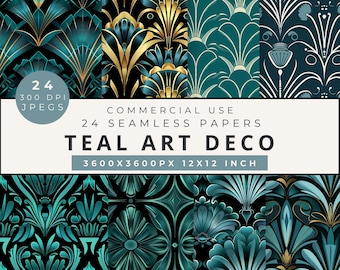 Art Deco Muster Set: Digitales Papier (Digitaler Download)