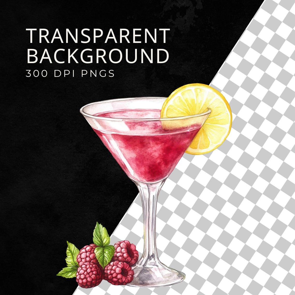 Raspberry Lemon Drop Clipart, Lemon Drop PNG, Lemon Drop Martini Wall ...