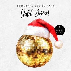 Disco Weihnachten Clipart, Disco Ornament, Retro Urlaub Kunst, Groovy Disco Ball, Gold Disco Ball PNG, Festive Pink, Urlaub funkelnd