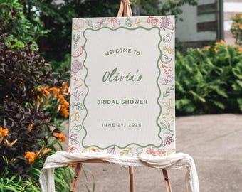 Elle n&#39;est pas sur le panneau de bienvenue du marché, panneau de douche nuptiale modifiable Farmers Market, panneau de douche de mariage imprimable, A126