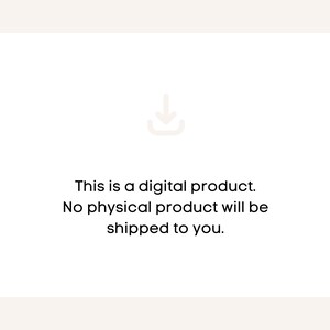 Op de afbeelding: Een digitaal downloadpictogram met een pijl naar beneden, wat aangeeft dat dit product een digitale download is en er geen fysiek product wordt verzonden.