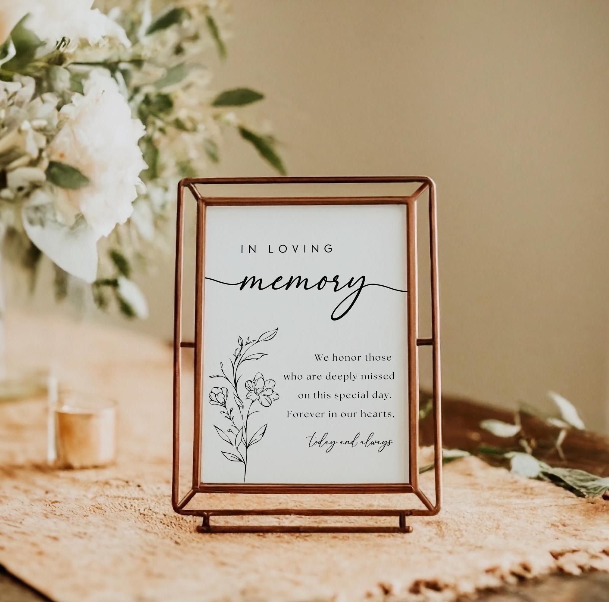 Memory Table Sign, in Loving Memory Wedding Sign, Bridal Shower Sign ...