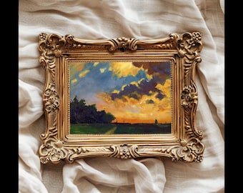 Dark Sunset Landscape Giclée Print: Vintage Inspired Fine Art