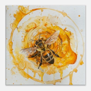 Honeybee Canvas Wall Art, Bee Canvas, Bee Wall Art, Bee Home Decor, Bee Print, Bee Picture, Honeybee Canvas