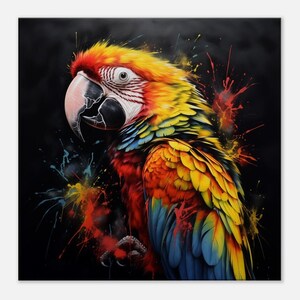 Colourful Parrot Canvas Wall Art, Parrot Canvas, Parrot Wall Art, Parrot Home Decor, Parrot Print, Bird Canvas, Bird Wall Art, Bird Picture