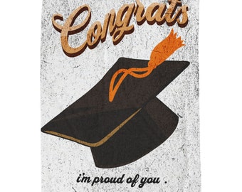 Velveteen Plush Blanket, Graduate of blanket, Graduation Gift