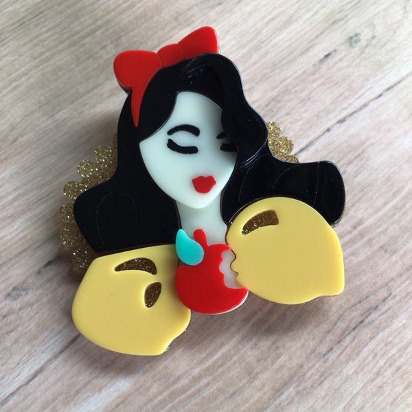 Fairy Tale Lady Brooch, Scarf Brooch Pin,  Acrylic Brooch, Womens Jewellery Accessory, Gift for Her