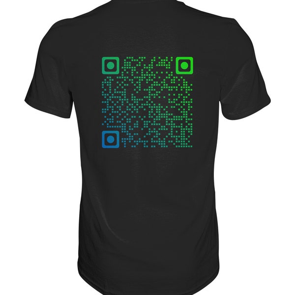 Dein QR-Code mit Farbverlauf Blau/Grün - Premium Shirt