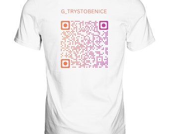 Instagram name on front, QR code with name on back Orange - Premium Shirt