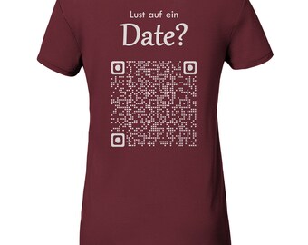 QR-Code Shirt Lust auf ein Date Weiss - Ladies Organic Shirt