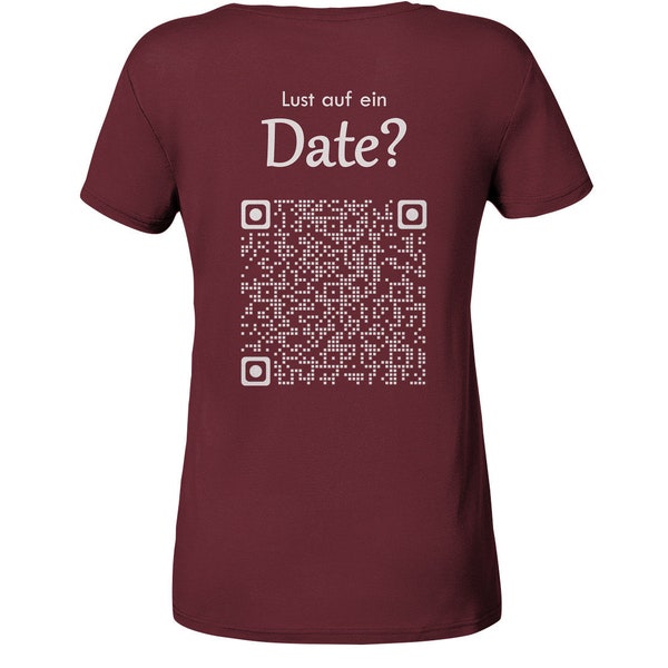 QR-Code Shirt Lust auf ein Date Weiss - Ladies Organic Shirt