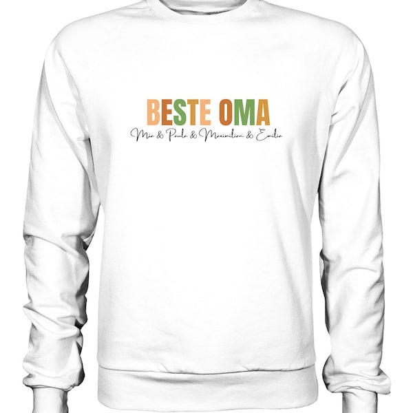 Beste Oma mit Vornamen Enkelkinder - Basic Sweatshirt