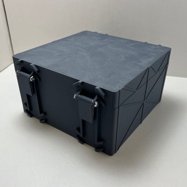 8x8x4in 3D Printed ABS Plastic Stackable Box Reinforced with Lid and Latches Different Colors Handmade DIY