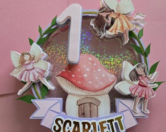 Fairy Cake Topper Fairy First birthday theme cake topper Fairy theme birthday party custom party supplies whimsical first birthday party