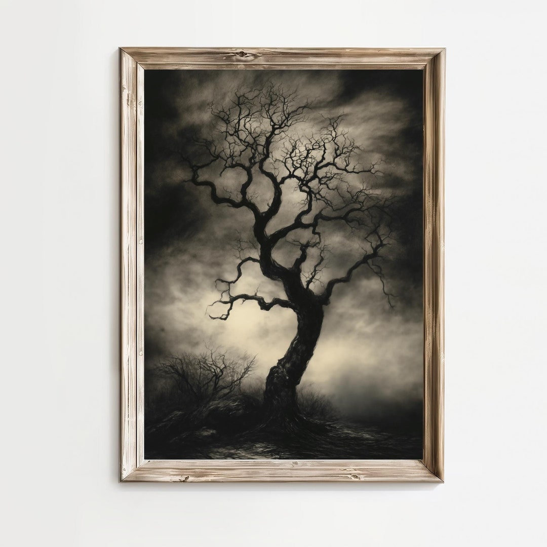 Dark Gothic Tree Printable Art Eerie Wall Decor Halloween Home Gift ...