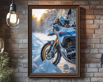 Honda Africa Twin in mezzo alla serenità innevata dell'arte motociclistica - Viaggio d'inverno