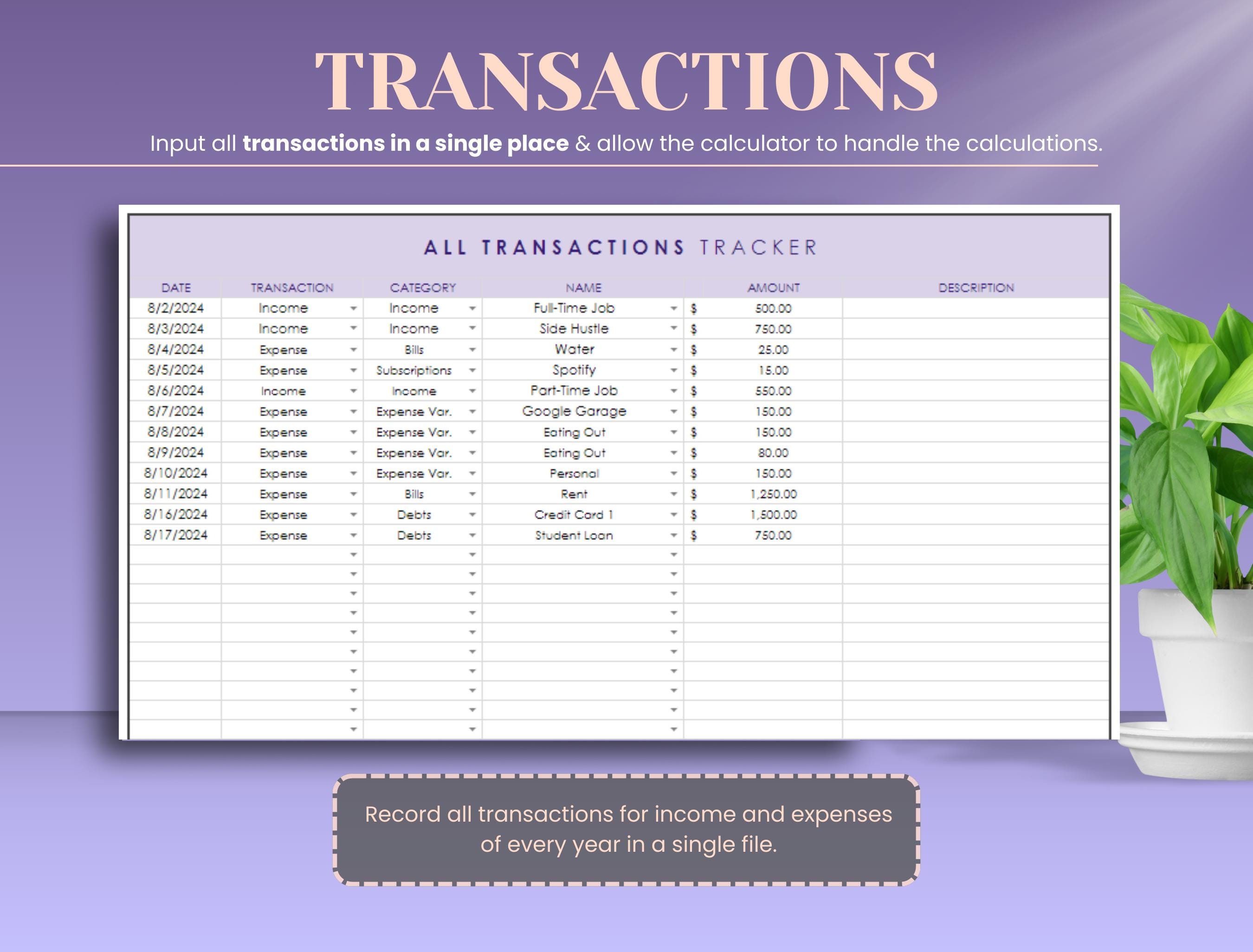 Comprehensive Annual Budget Tracker: Google Sheets & Excel Template With 22 Tabs for Financial ...