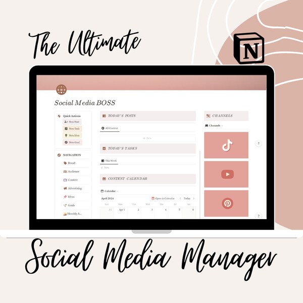 Notion Social Media Manager Social Media Notion Template Etsy Notion Social Media Manager Social Media Notion Template Etsy