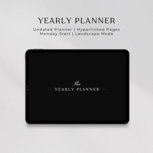 The Yearly Planner | Undated Modern & Minimalistic Digital Planner With A Luxurious Aesthetic (Landscape)