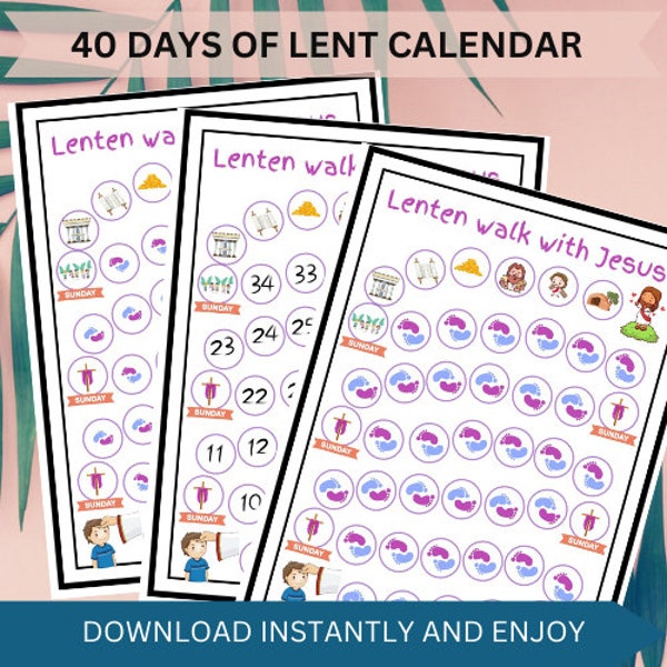 40 Days of Lent Countdown Calendar