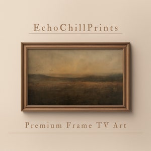 Modern Abstract Frame TV Art, Vintage Classic Moody Landscape Painting, Modern Rustic Dark Decor, Antique Tonal Screensaver, Digital TV