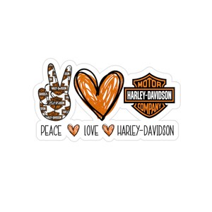 Motorcycle Die-Cut Outdoor Stickers, Peace Love Biker Labels, Durable Vinyl Decals for Motorcycles, Cars, and Laptops,