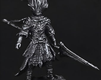 Dark Souls Knight Sculpture - Copper Warrior Statue, Miniature Figurine, Soldier Model, Medieval Decor, Art Collectibles, Nameless King