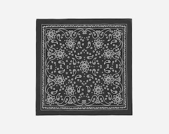 Schwarzes Bandana aus Baumwolle mit Paisley Muster