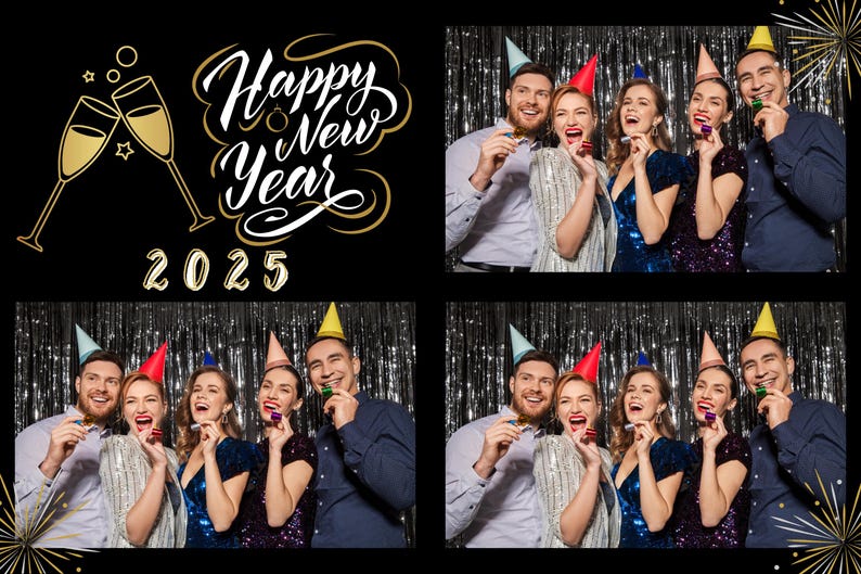 New Years Photo Booth Template 2x6/4x6 - Etsy