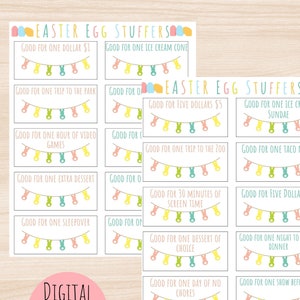 Easter Egg Hunt Printable, Easter Egg Stuffers, Easter Egg Printable, Easter Coupons for Kids