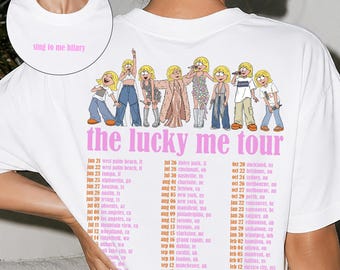 Hilary Duff Lucky Me Tour 2026 Tee, Cartoon Lizzie McGuire, Sing to Me Lizzie, Y2K Nostalgia
