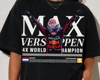 Max Verstappen 4X World Champion Tee, The Flying Dutchman F1 Shirt, Comfort Colors