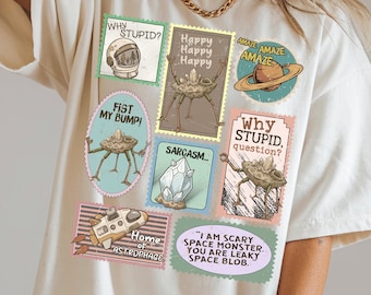 Rocky Quotes Stamp Oversized Graphic Tee, Project Hail Mary, Ryan Gosling Portrait, Amaze Amaze Amaze, Astrophage, Planet Erid
