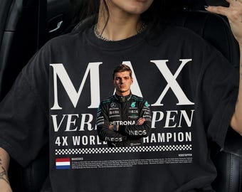 Max Verstappen Maxcedes Tee, Mercedes F1 4X World Champion Shirt, Flying Dutchman