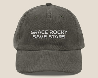 Grace Rocky Save Stars | Project Hail Mary | Vintage Corduroy Embroidered Hat | Sci-Fi Gift