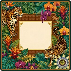 Tropical Leopard Mahjong Mat - Luxury Jungle Jaguar Noise Reducing Table Cover, Exotic Botanical Game Night Mah jongg Accessories image 6