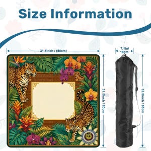 Tropical Leopard Mahjong Mat - Luxury Jungle Jaguar Noise Reducing Table Cover, Exotic Botanical Game Night Mah jongg Accessories image 4