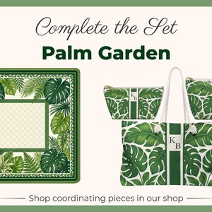 Tropical Palm Mahjong Tile Bag - Personalized Cosmetic Pouch, Monstera Leaf Makeup Bag, Custom Botanical Travel Case, Mah jongg Player Gift image 9