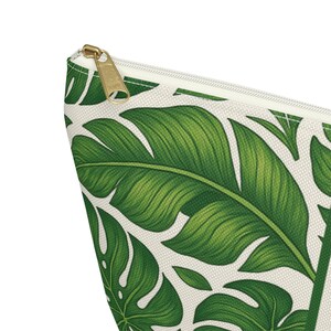 Tropical Palm Mahjong Tile Bag - Personalized Cosmetic Pouch, Monstera Leaf Makeup Bag, Custom Botanical Travel Case, Mah jongg Player Gift image 3