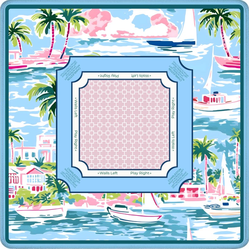 Tapete de Mahjong Tropical Costero con Reglas - Accesorios de Aprendizaje para Principiantes, Regalos de Mahjong para Casa de Playa, SE ENVÍA ENROLLADO imagen 6
