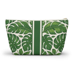 Tropical Palm Mahjong Tile Bag - Personalized Cosmetic Pouch, Monstera Leaf Makeup Bag, Custom Botanical Travel Case, Mah jongg Player Gift image 6