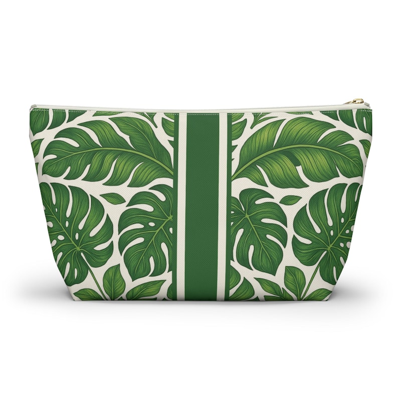 Tropical Palm Mahjong Tile Bag - Personalized Cosmetic Pouch, Monstera Leaf Makeup Bag, Custom Botanical Travel Case, Mah jongg Player Gift image 6