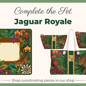 Tropical Leopard Mahjong Mat - Luxury Jungle Jaguar Noise Reducing Table Cover, Exotic Botanical Game Night Mah jongg Accessories image 7