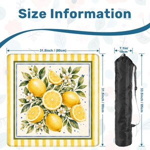 Italian Lemon Mahjong Mat - Amalfi Watercolor Citrus Game Table Cover, Mah Jongg Gift for Her, Summer Hostess Gift for Mahjong Players image 6