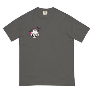 Groovy Halloween T-Shirt, Spooky Ghost Halloween T-Shirt, Groovy Vibes Halloween Tee, Cute Ghost With Hair Bow Shirt, Retro Halloween Shirt