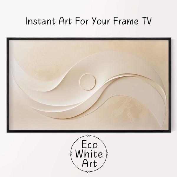 Textured Spiral abstract impasto art painting , Frame TV Art ,earth colors, minimalist art, neutral Room Decor DIGITAL Download.  TVA59