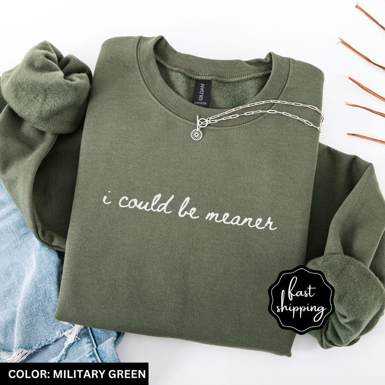 I Could Be Meaner Sweatshirt Funny Humor Sweatshirt Sarcastic Sweatshirt Funny Quote Sweatshirt Sarcasm Shirt Trendy Shirt for Women image 6